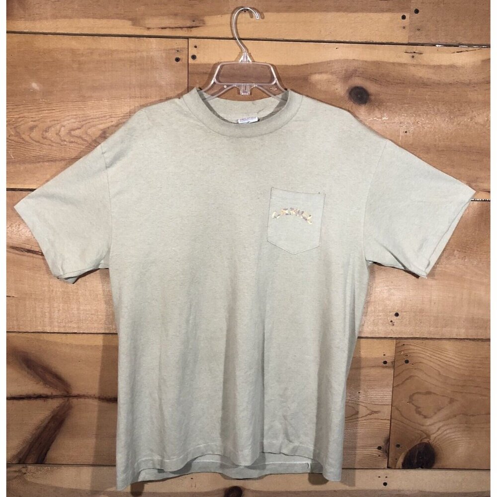 Vintage American Born Camel Joe Camouflage Pocket 1992 T-Shirt Mens Size XL